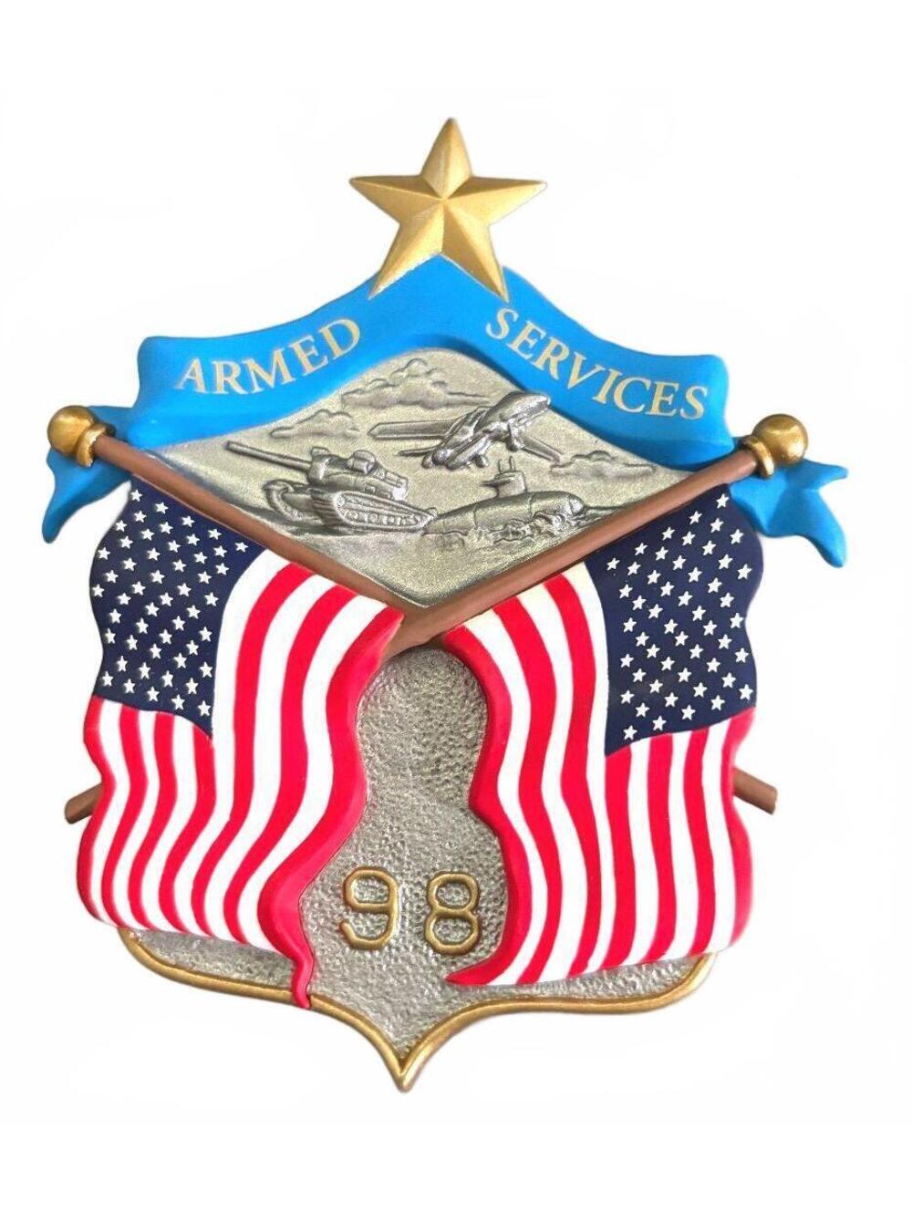 1998 Hallmark National Salute Armed Services Ornament QX6293 Military USA